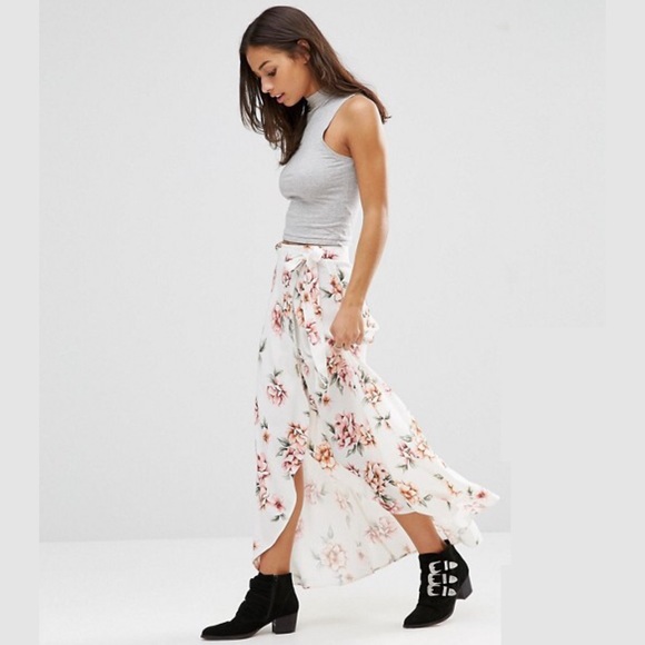 ASOS Dresses & Skirts - [asos] Emory Park White Floral Wrap Skirt